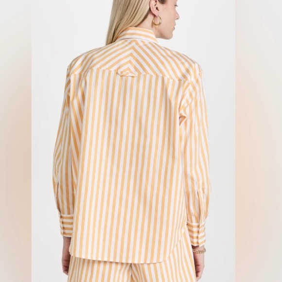 ☀️ AYR “The Deep End” Button-Down Shirt – Mac & Cheese Yellow Stripe French fry - Picture 5 of 9